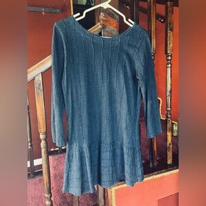 Parsley & Sage Navy Knit Top with Subtle Texture